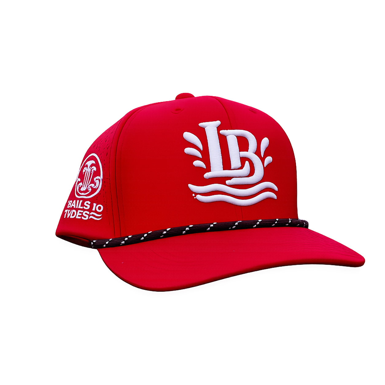 Red Nautical Rope Water-Resistant Hat – Low Profile 6-Panel Baseball Fit